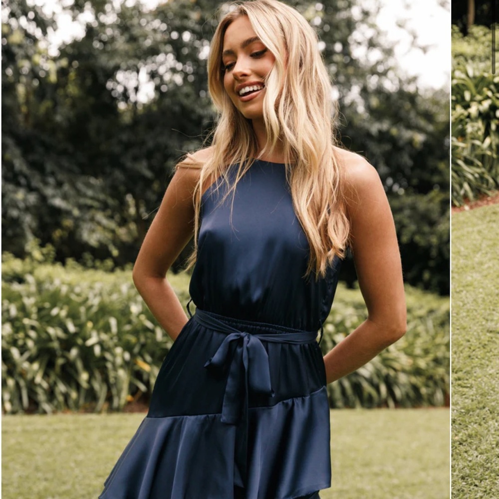 NWT Navy Ruffle Dress